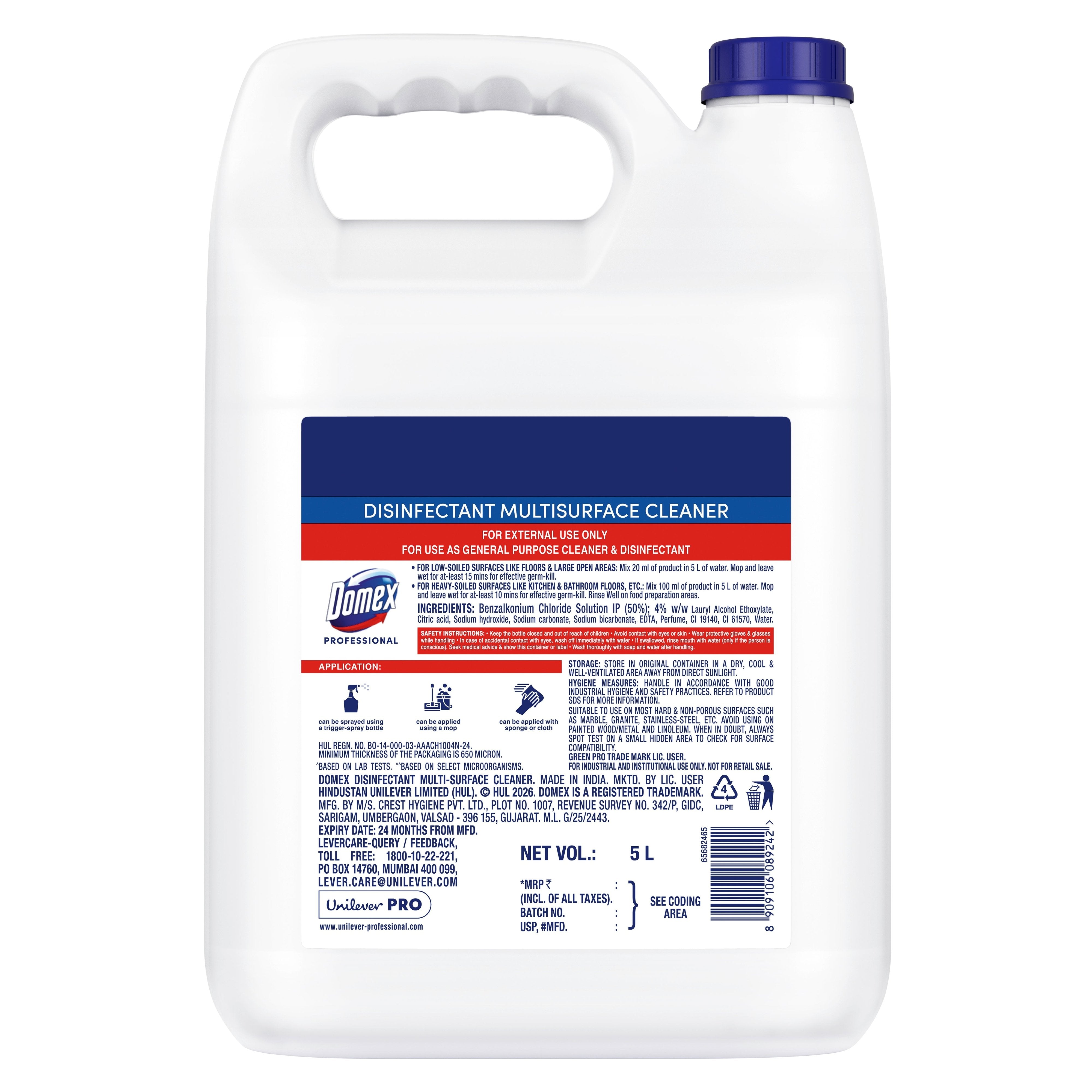 Domex Disinfectant Multi-Surface Cleaner 5L
