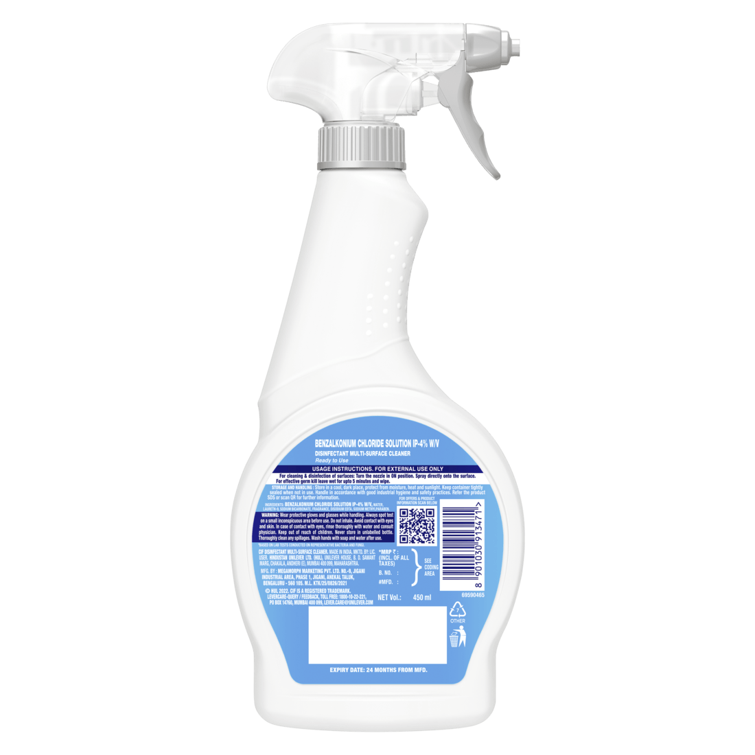 Cif Disinfectant Multi-Surface Cleaner 450ml - Pack of 12