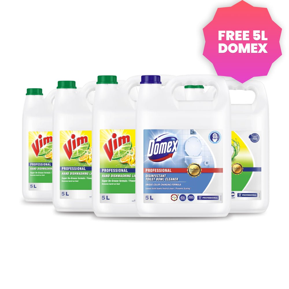 Vim Megapack + FREE Domex Toilet Bowl Cleaner 5L